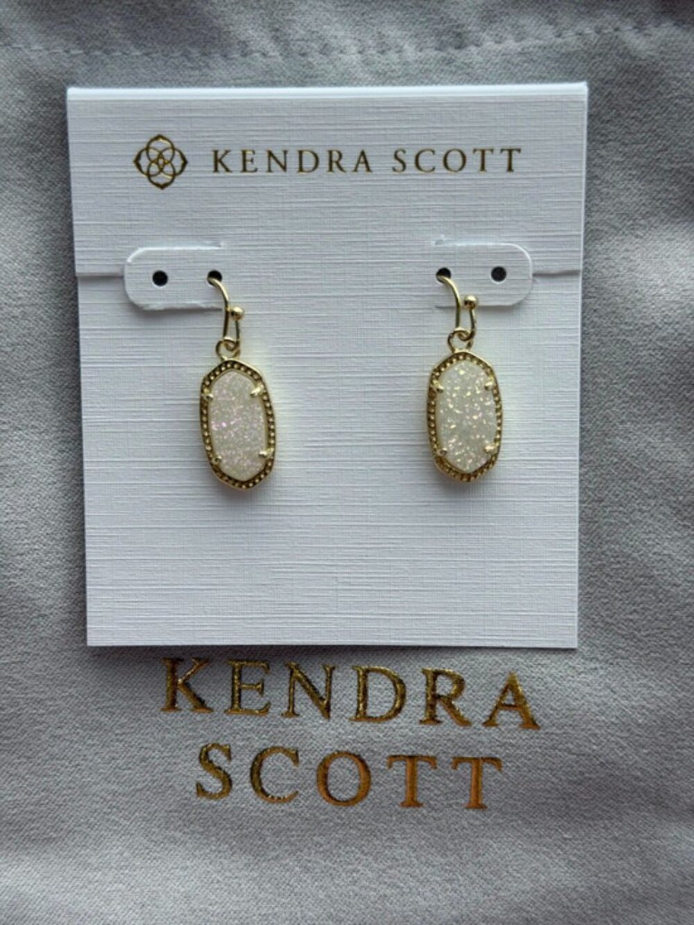 Kendra Scott White Pendant Earrings